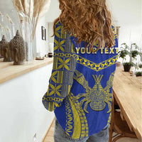 Personalised Niue The Rock Of Polynesia Women Casual Shirt Peniamina Gospel Day Blue Version LT05 - Polynesian Pride