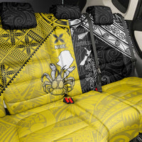 New Zealand Maori And Niue Hiapo Back Car Seat Cover Lizard And Coconut Crab Together LT05 - Polynesian Pride