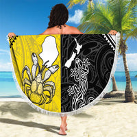 New Zealand Maori And Niue Hiapo Beach Blanket Lizard And Coconut Crab Together LT05 - Polynesian Pride