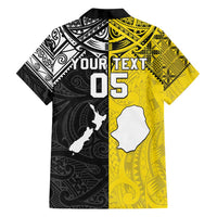 Custom New Zealand Maori And Niue Hiapo Family Matching Long Sleeve Bodycon Dress and Hawaiian Shirt Lizard And Coconut Crab Together LT05 - Polynesian Pride