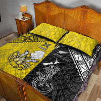 New Zealand Maori And Niue Hiapo Quilt Bed Set Lizard And Coconut Crab Together LT05 - Polynesian Pride