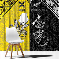 New Zealand Maori And Niue Hiapo Window Curtain Lizard And Coconut Crab Together LT05 - Polynesian Pride