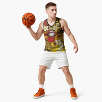 Papua New Guinea Retro Christmas Basketball Jersey Hamamas Krismas - Polynesian Pride