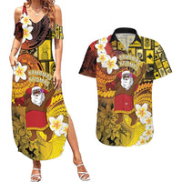 Papua New Guinea Retro Christmas Couples Matching Summer Maxi Dress and Hawaiian Shirt Hamamas Krismas - Polynesian Pride