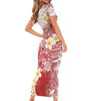 Tonga Christmas Family Matching Short Sleeve Bodycon Dress and Hawaiian Shirt Kilisimasi Fiefia Retro Style Red LT05 - Polynesian Pride