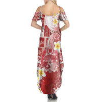 Tonga Christmas Family Matching Summer Maxi Dress and Hawaiian Shirt Kilisimasi Fiefia Retro Style Red LT05 - Polynesian Pride