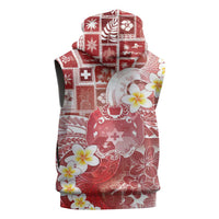 Tonga Christmas Sleeveless Hoodie Kilisimasi Fiefia Retro Style Red - Polynesian Pride