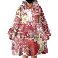 Tonga Christmas Wearable Blanket Hoodie Kilisimasi Fiefia Retro Style Red LT05 - Polynesian Pride