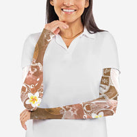 Tonga Christmas Arm Sleeves Kilisimasi Fiefia Retro Style Brown - Polynesian Pride