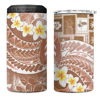 Tonga Christmas 4 in 1 Can Cooler Tumbler Kilisimasi Fiefia Retro Style Brown LT05 One Size: 16 oz Brown - Polynesian Pride