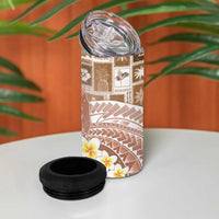 Tonga Christmas 4 in 1 Can Cooler Tumbler Kilisimasi Fiefia Retro Style Brown LT05 - Polynesian Pride