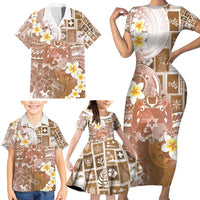 Tonga Christmas Family Matching Short Sleeve Bodycon Dress and Hawaiian Shirt Kilisimasi Fiefia Retro Style Brown LT05 - Polynesian Pride