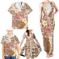 Tonga Christmas Family Matching Tank Maxi Dress and Hawaiian Shirt Kilisimasi Fiefia Retro Style Brown LT05 - Polynesian Pride