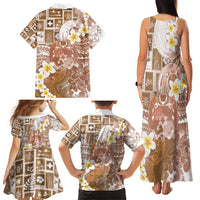 Tonga Christmas Family Matching Tank Maxi Dress and Hawaiian Shirt Kilisimasi Fiefia Retro Style Brown LT05 - Polynesian Pride