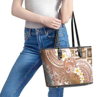 Tonga Christmas Leather Tote Bag Kilisimasi Fiefia Retro Style Brown - Polynesian Pride