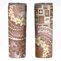Tonga Christmas Skinny Tumbler Kilisimasi Fiefia Retro Style Brown LT05 Brown - Polynesian Pride