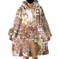 Tonga Christmas Wearable Blanket Hoodie Kilisimasi Fiefia Retro Style Brown LT05 - Polynesian Pride