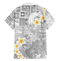 Tonga Christmas Family Matching Off Shoulder Maxi Dress and Hawaiian Shirt Kilisimasi Fiefia Retro Style White LT05 - Polynesian Pride