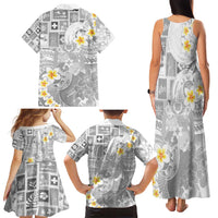 Tonga Christmas Family Matching Tank Maxi Dress and Hawaiian Shirt Kilisimasi Fiefia Retro Style White LT05 - Polynesian Pride