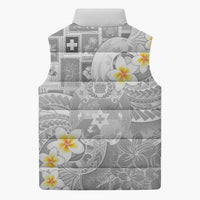 Tonga Christmas Sleeveless Puffer Jacket Kilisimasi Fiefia Retro Style White - Polynesian Pride