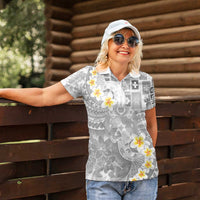 Tonga Christmas Women Polo Shirt Kilisimasi Fiefia Retro Style White - Polynesian Pride