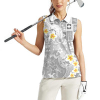Tonga Christmas Women Sleeveless Polo Shirt Kilisimasi Fiefia Retro Style White LT05 - Polynesian Pride