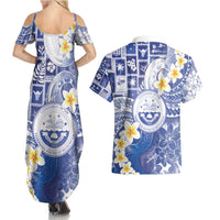 Federated States Of Micronesia Christmas Couples Matching Summer Maxi Dress and Hawaiian Shirt Retro Style Bright Version LT05 - Polynesian Pride