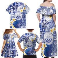 Federated States Of Micronesia Christmas Family Matching Off Shoulder Maxi Dress and Hawaiian Shirt Retro Style Bright Version LT05 - Polynesian Pride