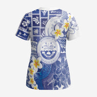 Federated States Of Micronesia Christmas Scrub Top Retro Style Bright Version LT05 - Polynesian Pride