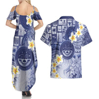 Federated States Of Micronesia Christmas Couples Matching Summer Maxi Dress and Hawaiian Shirt Retro Style Dark Version LT05 - Polynesian Pride
