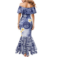 Federated States Of Micronesia Christmas Family Matching Mermaid Dress and Hawaiian Shirt Retro Style Dark Version LT05 - Polynesian Pride