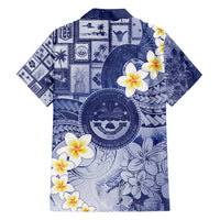 Federated States Of Micronesia Christmas Family Matching Off Shoulder Short Dress and Hawaiian Shirt Retro Style Dark Version LT05 - Polynesian Pride