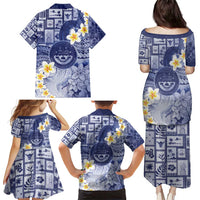 Federated States Of Micronesia Christmas Family Matching Puletasi and Hawaiian Shirt Retro Style Dark Version LT05 - Polynesian Pride