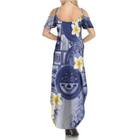 Federated States Of Micronesia Christmas Family Matching Summer Maxi Dress and Hawaiian Shirt Retro Style Dark Version LT05 - Polynesian Pride