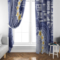 Federated States Of Micronesia Christmas Window Curtain Retro Style Dark Version - Polynesian Pride