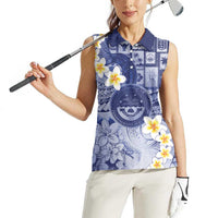Federated States Of Micronesia Christmas Women Sleeveless Polo Shirt Retro Style Dark Version LT05 - Polynesian Pride