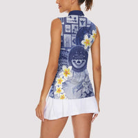 Federated States Of Micronesia Christmas Women Sleeveless Polo Shirt Retro Style Dark Version LT05 - Polynesian Pride