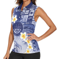 Federated States Of Micronesia Christmas Women Sleeveless Polo Shirt Retro Style Dark Version LT05 - Polynesian Pride