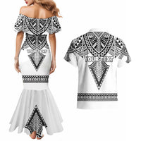 Personalised Melanesian Brotherhood Couples Matching Mermaid Dress and Hawaiian Shirt With Tribal Pattern LT05 - Polynesian Pride