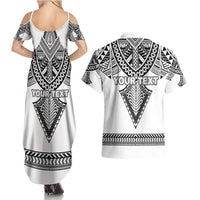 Personalised Melanesian Brotherhood Couples Matching Summer Maxi Dress and Hawaiian Shirt With Tribal Pattern LT05 - Polynesian Pride