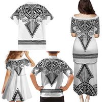 Personalised Melanesian Brotherhood Family Matching Puletasi and Hawaiian Shirt With Tribal Pattern LT05 - Polynesian Pride