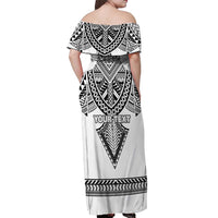 Personalised Melanesian Brotherhood Off Shoulder Maxi Dress With Tribal Pattern - Polynesian Pride