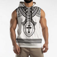 Personalised Melanesian Brotherhood Sleeveless Hoodie With Tribal Pattern - Polynesian Pride