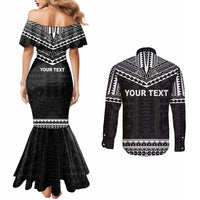 Personalised Melanesian Brotherhood Couples Matching Mermaid Dress and Long Sleeve Button Shirt Ministry Faith And Mission LT05 - Polynesian Pride