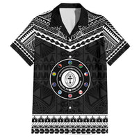 Personalised Melanesian Brotherhood Family Matching Off The Shoulder Long Sleeve Dress and Hawaiian Shirt Ministry Faith And Mission LT05 Dad's Shirt - Short Sleeve Black - Polynesian Pride