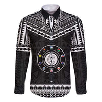 Personalised Melanesian Brotherhood Family Matching Off Shoulder Short Dress and Hawaiian Shirt Ministry Faith And Mission LT05 Dad's Shirt - Long Sleeve Black - Polynesian Pride