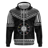 Personalised Melanesian Brotherhood Hoodie Ministry Faith And Mission LT05 Zip Hoodie Black - Polynesian Pride