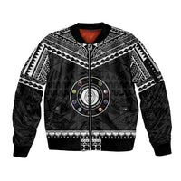 Personalised Melanesian Brotherhood Sleeve Zip Bomber Jacket Ministry Faith And Mission LT05 Unisex Black - Polynesian Pride