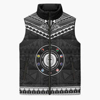 Personalised Melanesian Brotherhood Sleeveless Puffer Jacket Ministry Faith And Mission LT05 Unisex Black - Polynesian Pride