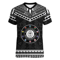 Personalised Melanesian Brotherhood Women V-Neck T-Shirt Ministry Faith And Mission LT05 Female Black - Polynesian Pride